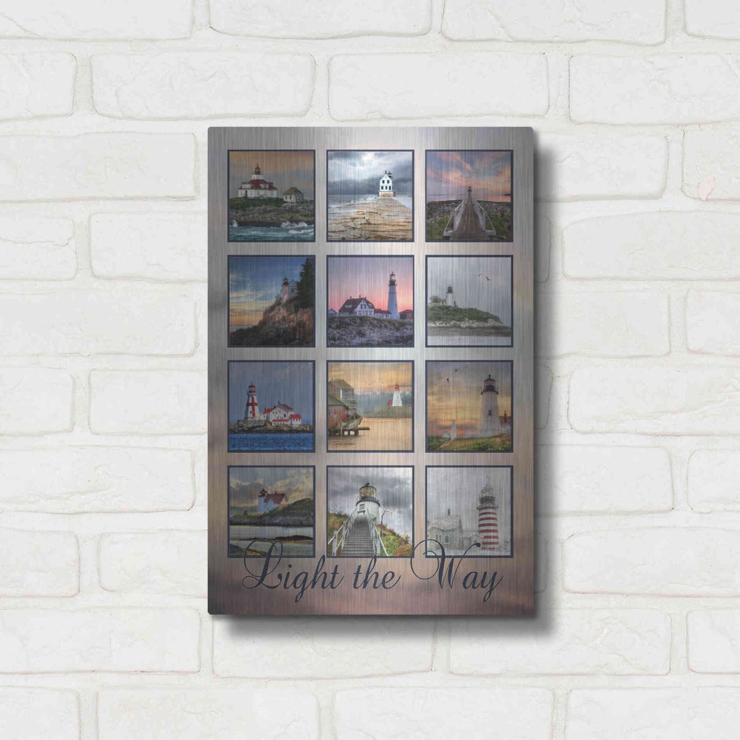 Luxe Metal Art 'Light the Way' by Lori Deiter, Metal Wall Art,12x16
