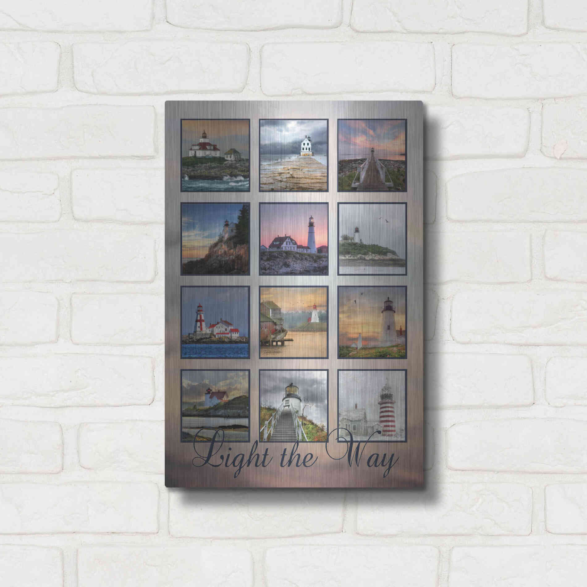 Luxe Metal Art 'Light the Way' by Lori Deiter, Metal Wall Art,12x16
