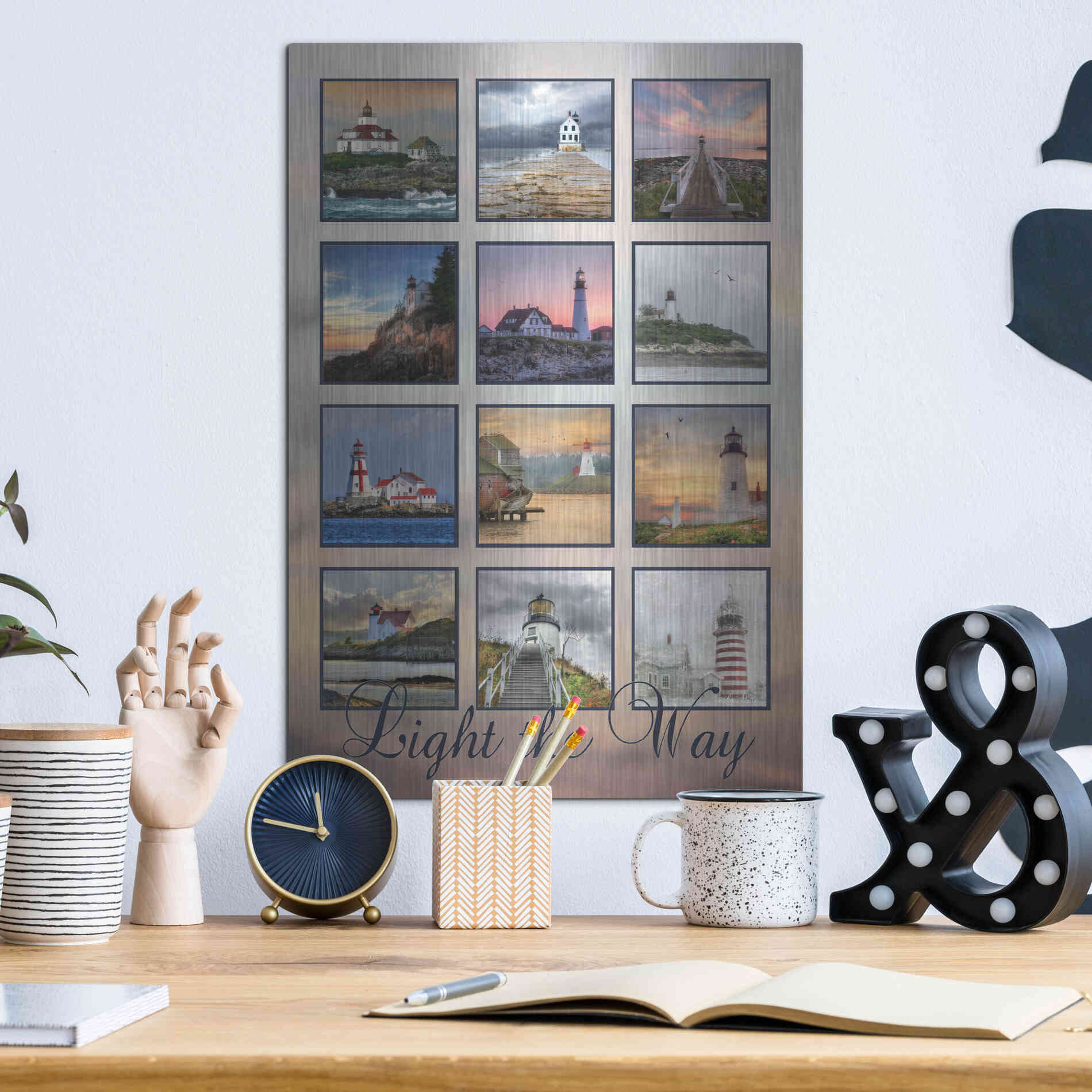 Luxe Metal Art 'Light the Way' by Lori Deiter, Metal Wall Art,12x16