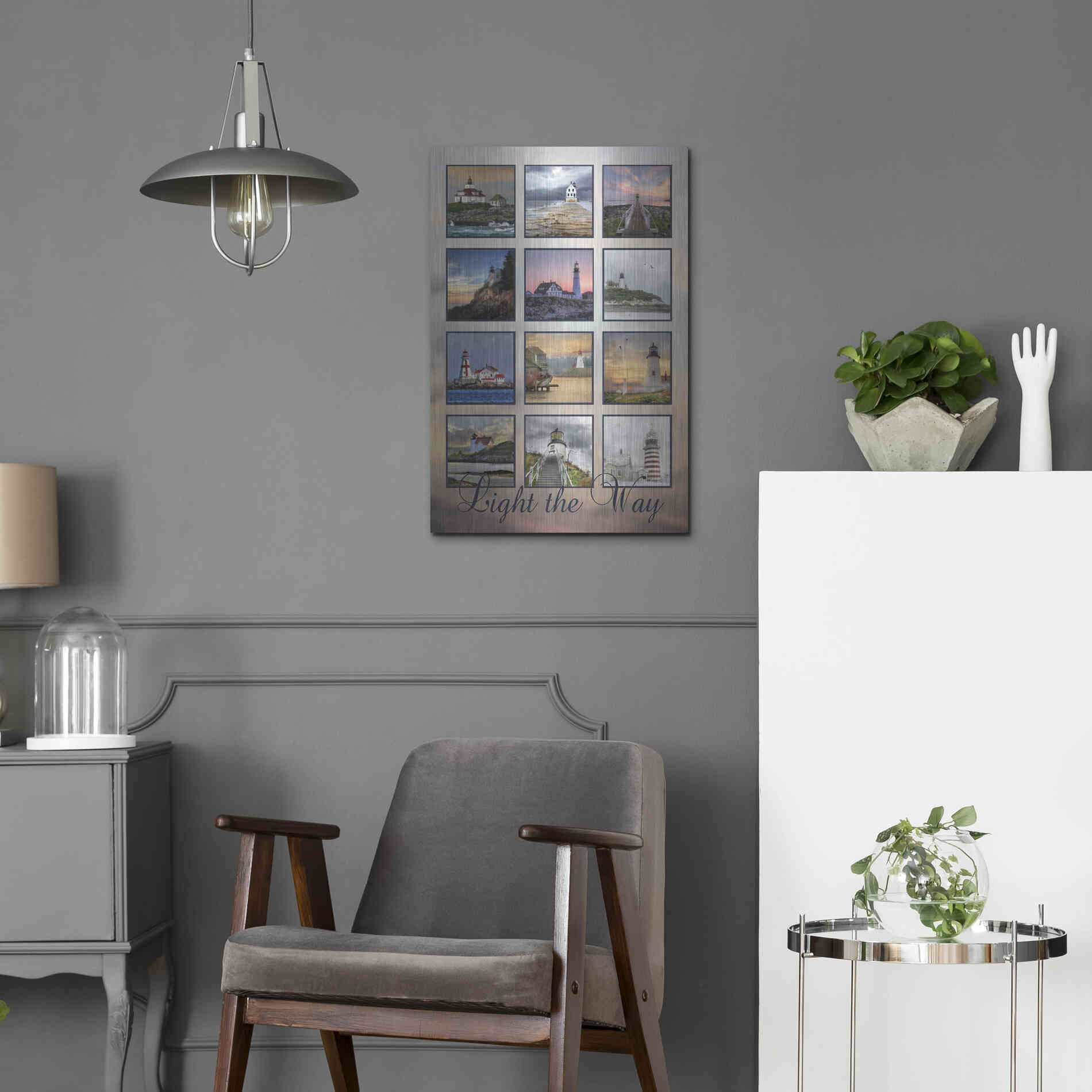 Luxe Metal Art 'Light the Way' by Lori Deiter, Metal Wall Art,16x24