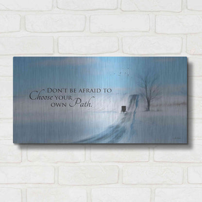 Luxe Metal Art 'Choose Your Own Path' by Lori Deiter, Metal Wall Art,24x12