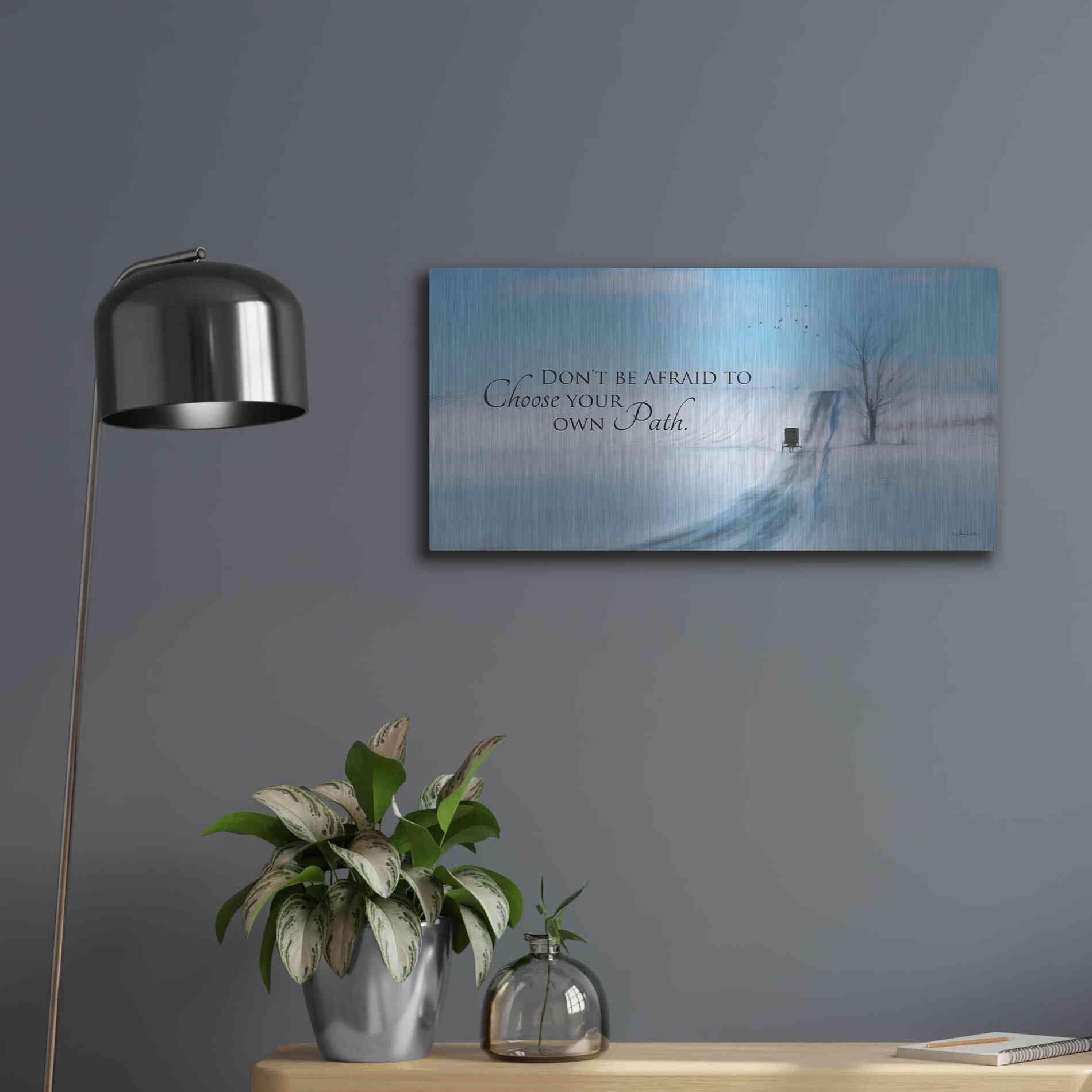 Luxe Metal Art 'Choose Your Own Path' by Lori Deiter, Metal Wall Art,24x12