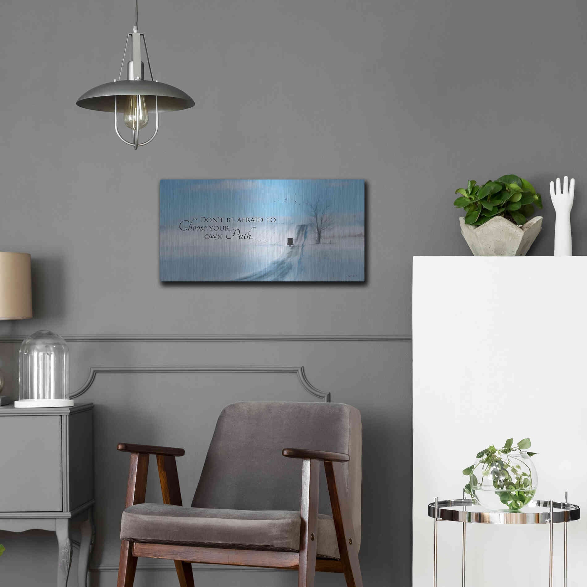 Luxe Metal Art 'Choose Your Own Path' by Lori Deiter, Metal Wall Art,24x12