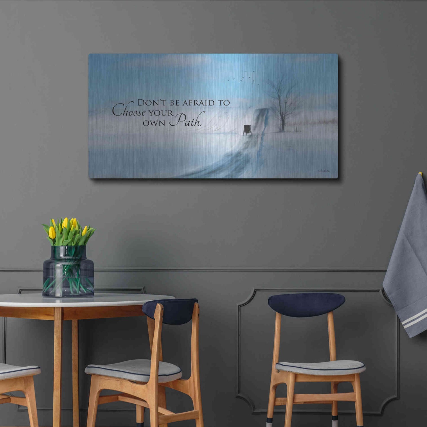 Luxe Metal Art 'Choose Your Own Path' by Lori Deiter, Metal Wall Art,48x24