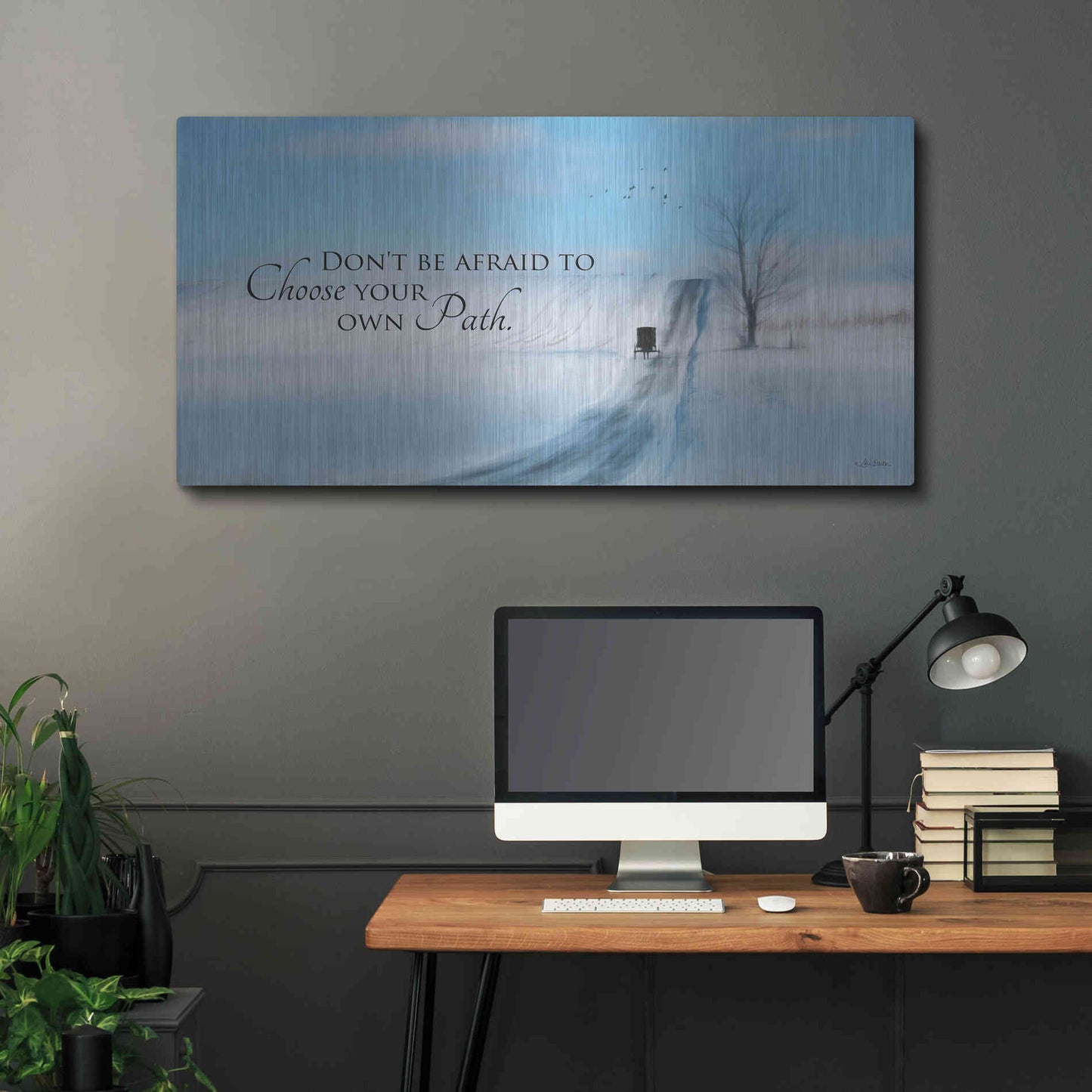 Luxe Metal Art 'Choose Your Own Path' by Lori Deiter, Metal Wall Art,48x24