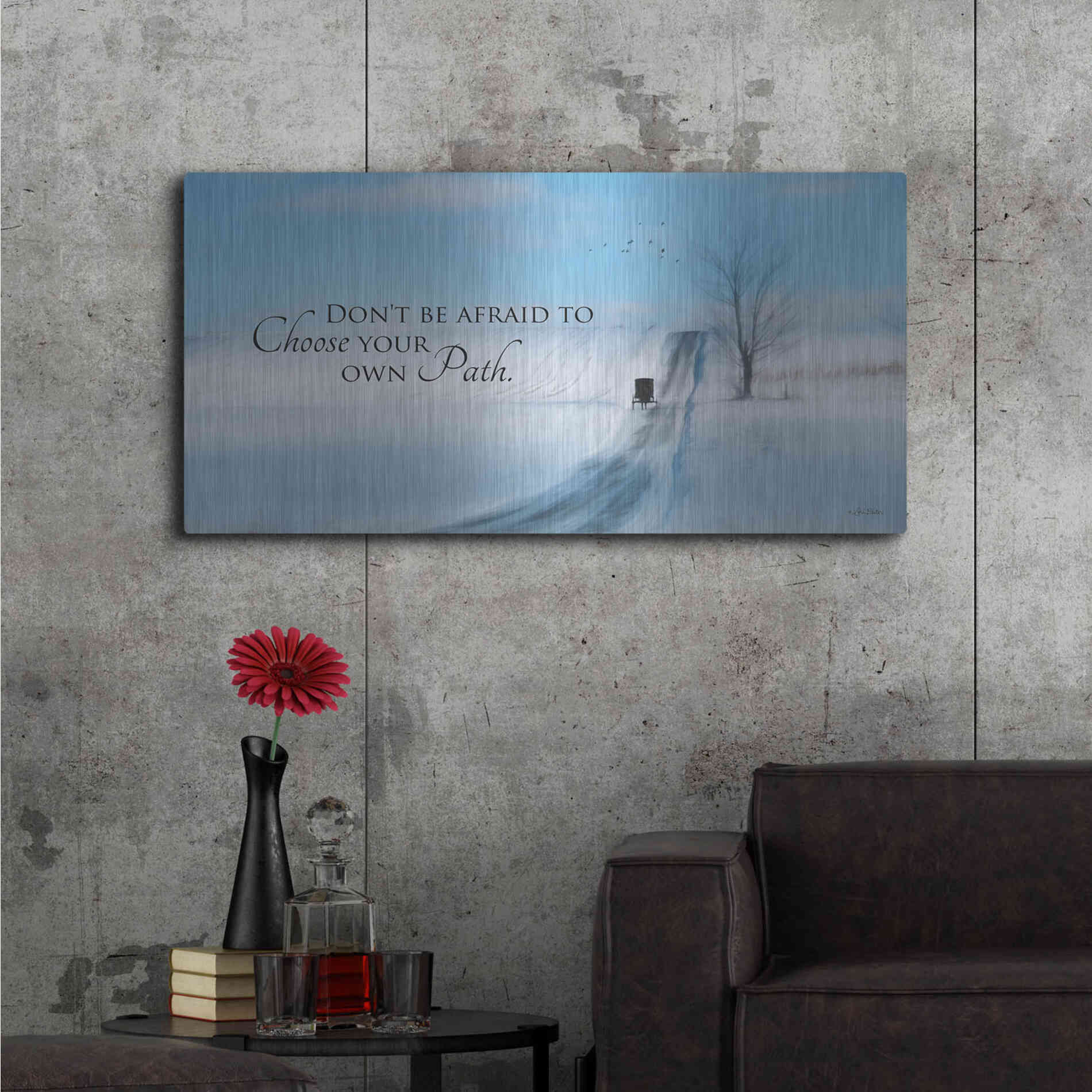 Luxe Metal Art 'Choose Your Own Path' by Lori Deiter, Metal Wall Art,48x24