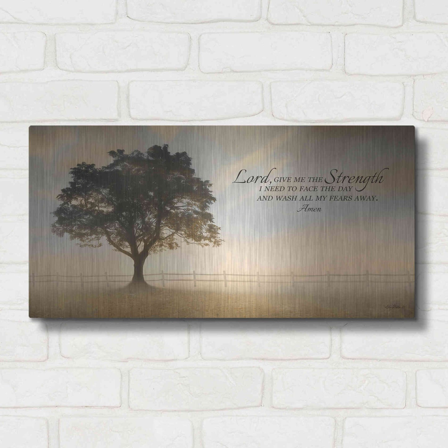 Luxe Metal Art 'Daily Prayer' by Lori Deiter, Metal Wall Art,24x12