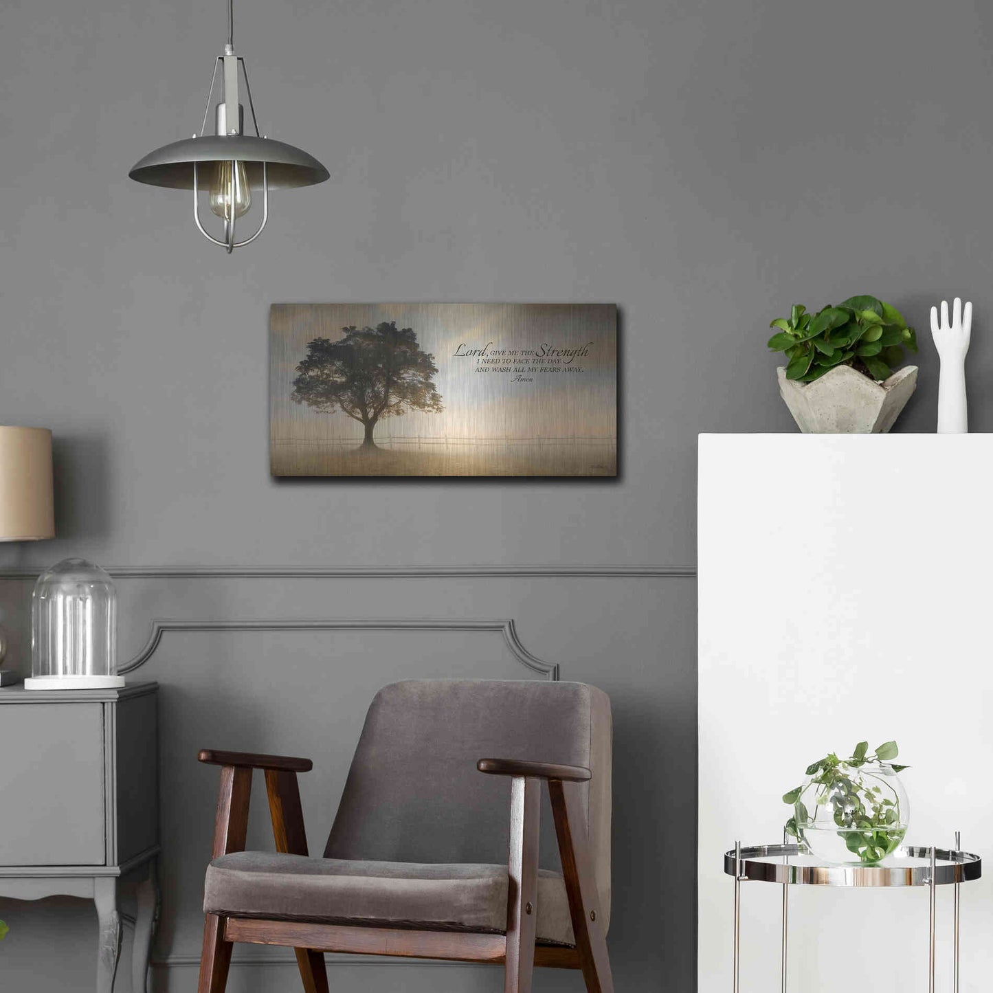 Luxe Metal Art 'Daily Prayer' by Lori Deiter, Metal Wall Art,24x12