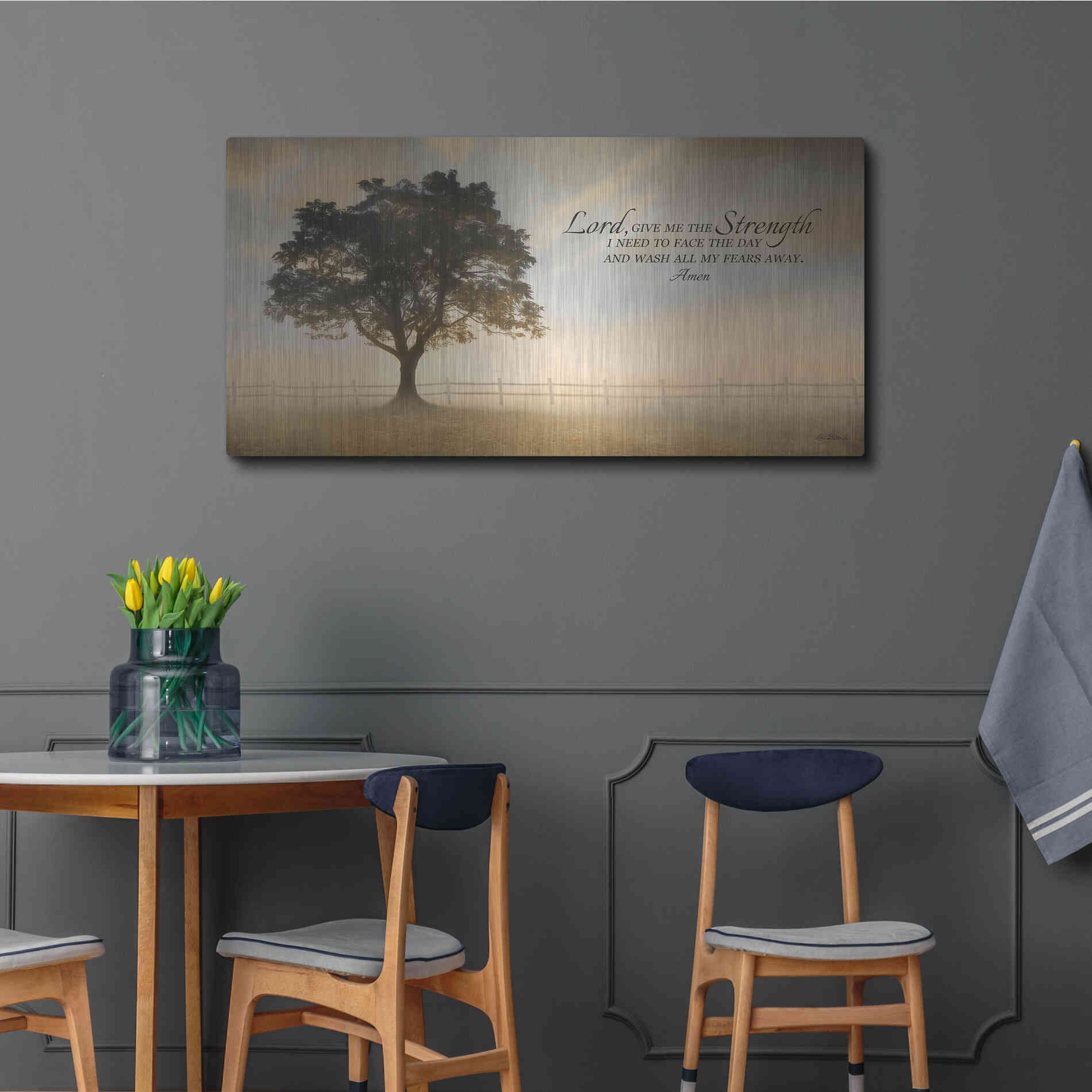 Luxe Metal Art 'Daily Prayer' by Lori Deiter, Metal Wall Art,48x24