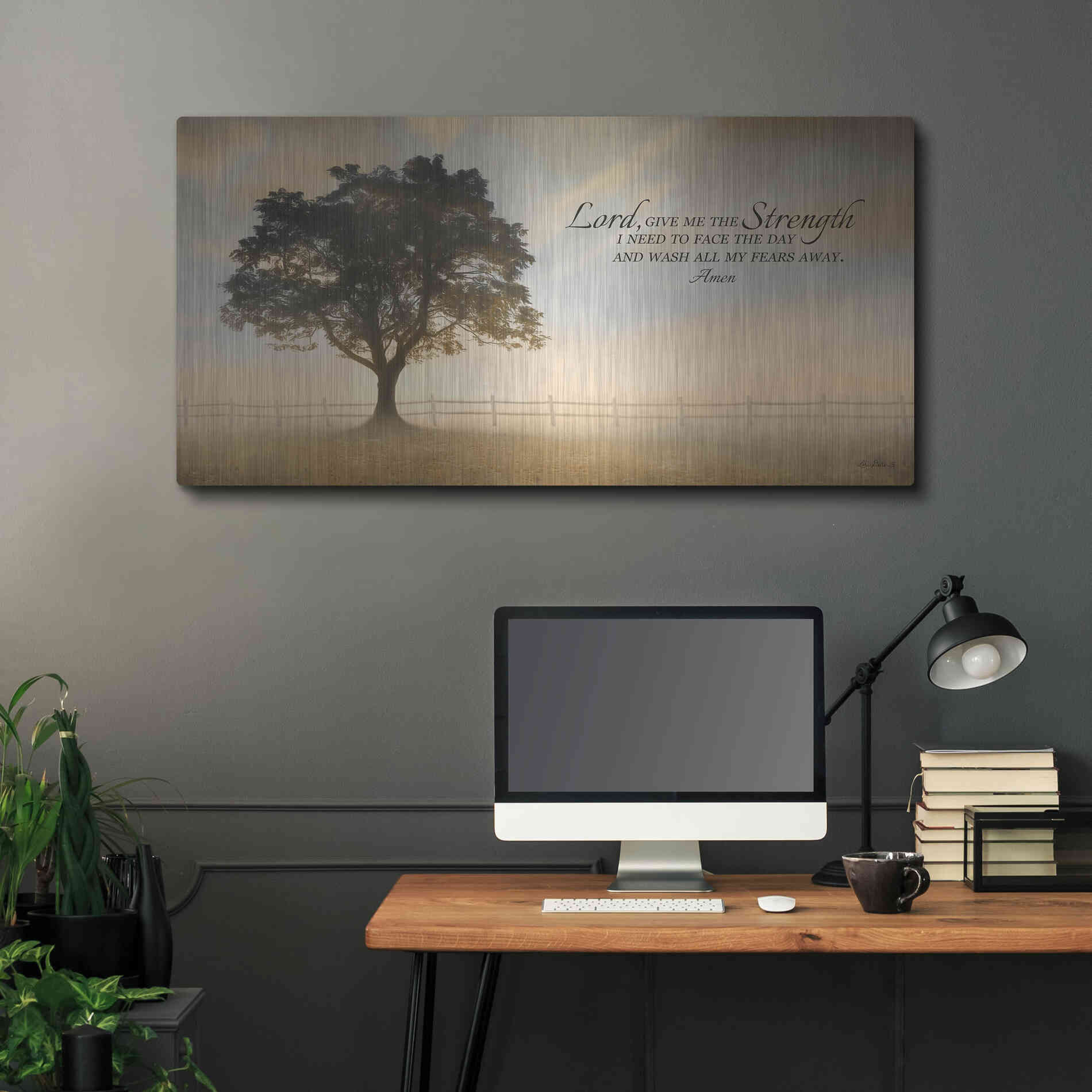 Luxe Metal Art 'Daily Prayer' by Lori Deiter, Metal Wall Art,48x24