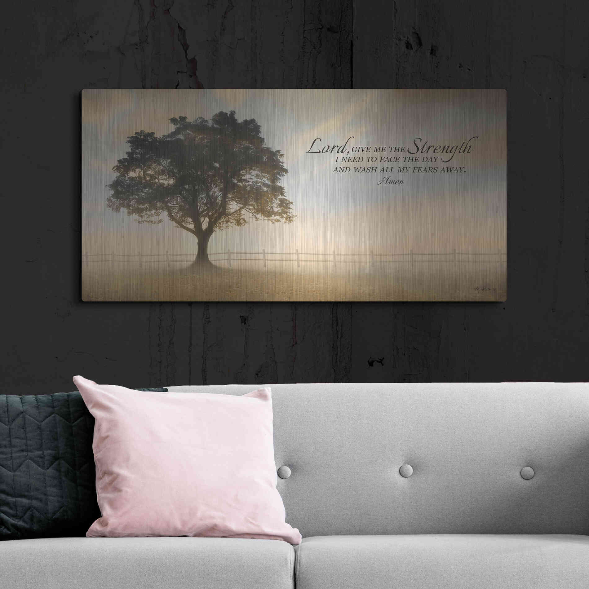 Luxe Metal Art 'Daily Prayer' by Lori Deiter, Metal Wall Art,48x24