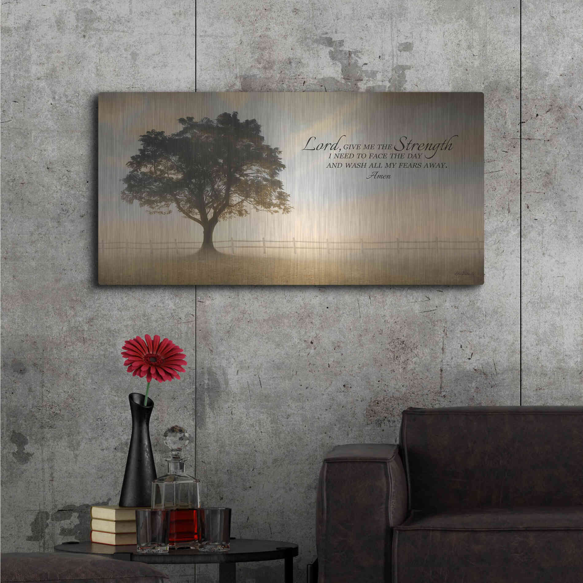 Luxe Metal Art 'Daily Prayer' by Lori Deiter, Metal Wall Art,48x24