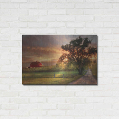 Luxe Metal Art 'Country Lane Sunset' by Lori Deiter, Metal Wall Art,36x24