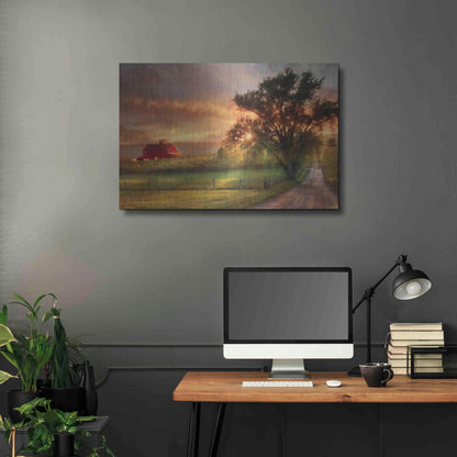 Luxe Metal Art 'Country Lane Sunset' by Lori Deiter, Metal Wall Art,36x24