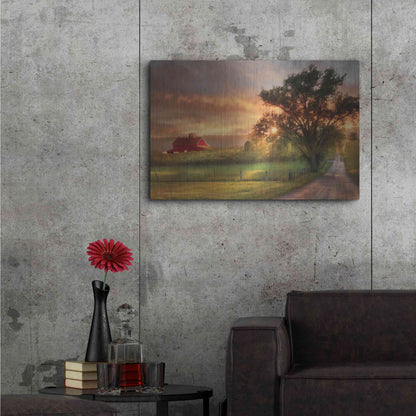 Luxe Metal Art 'Country Lane Sunset' by Lori Deiter, Metal Wall Art,36x24