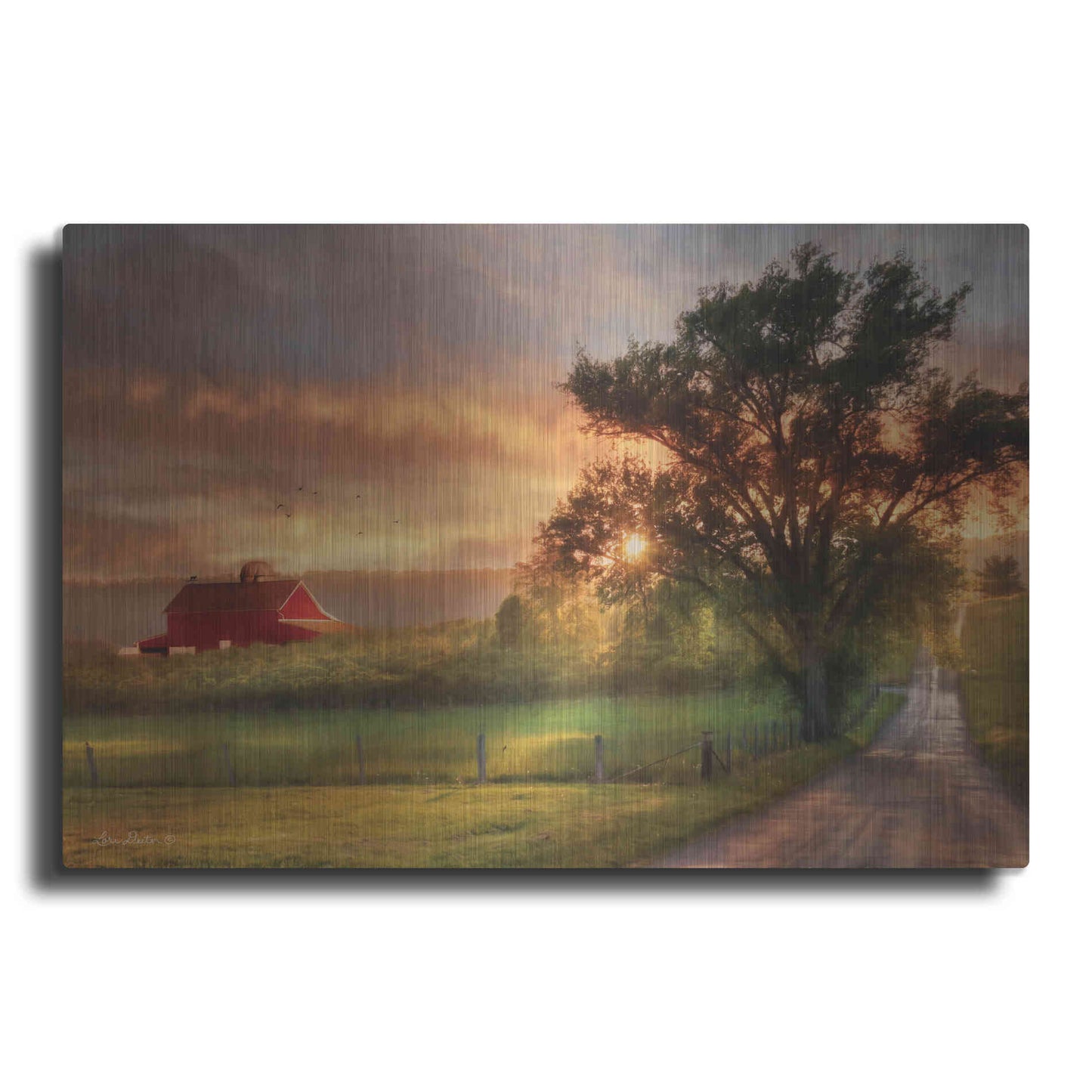 Luxe Metal Art 'Country Lane Sunset' by Lori Deiter, Metal Wall Art