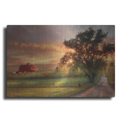 Luxe Metal Art 'Country Lane Sunset' by Lori Deiter, Metal Wall Art