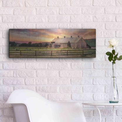 Luxe Metal Art 'Sunset in the Valley' by Lori Deiter, Metal Wall Art,36x12