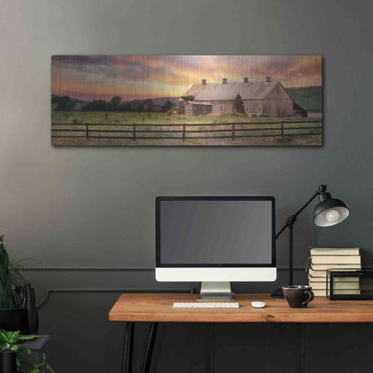 Luxe Metal Art 'Sunset in the Valley' by Lori Deiter, Metal Wall Art,48x16