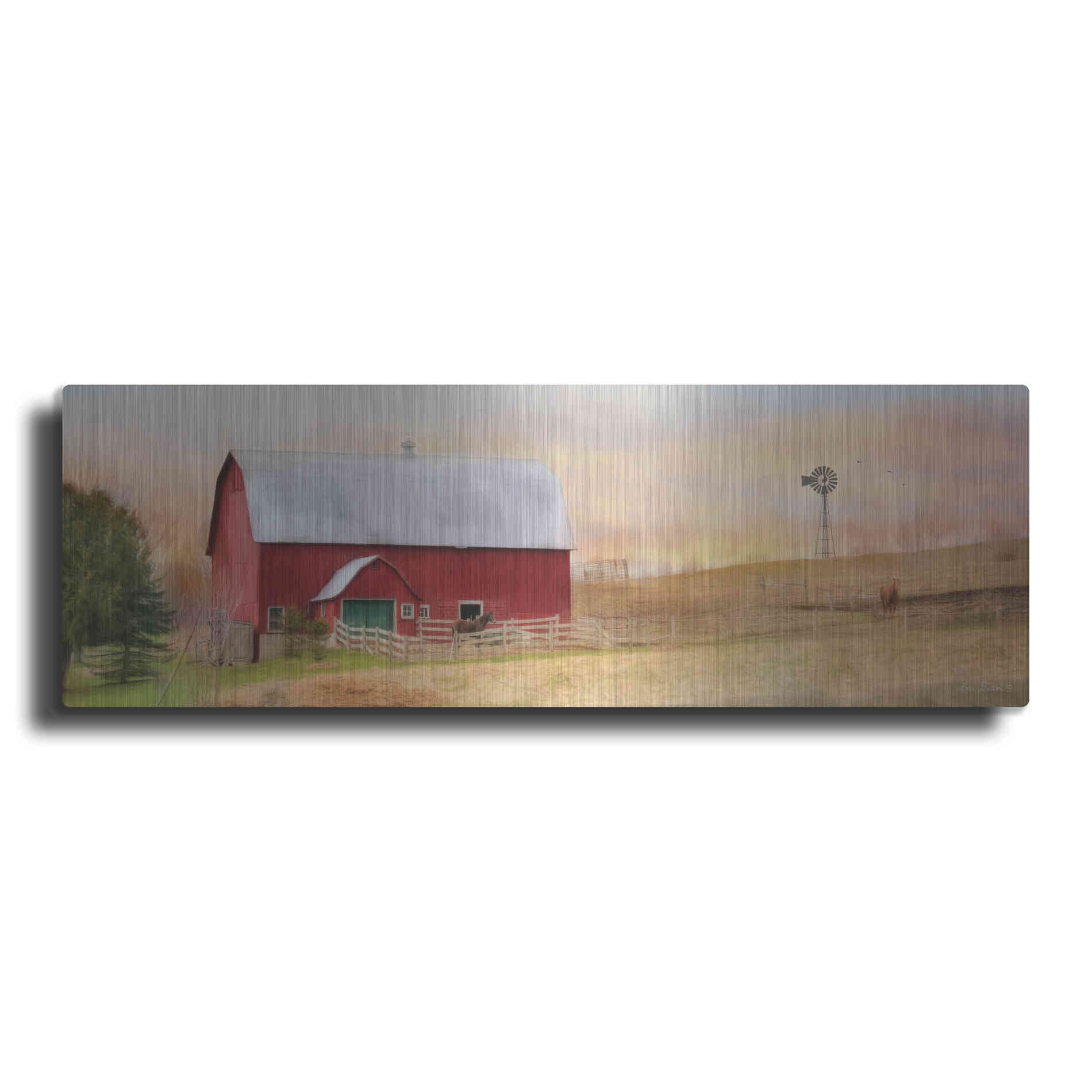 Luxe Metal Art 'Horse Farm' by Lori Deiter, Metal Wall Art