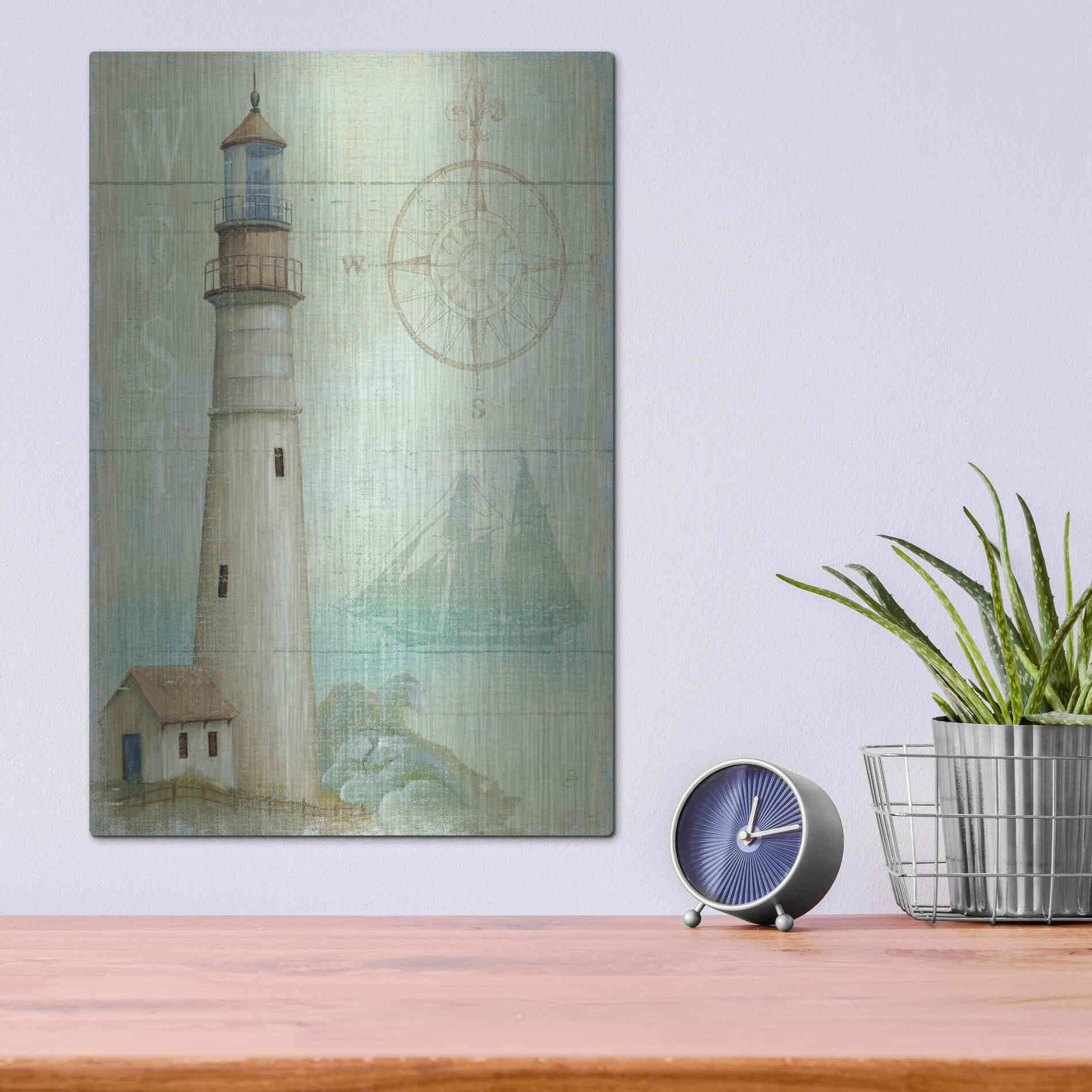 Luxe Metal Art 'West Coastal Light' by Daphne Brissonet, Metal Wall Art,12x16