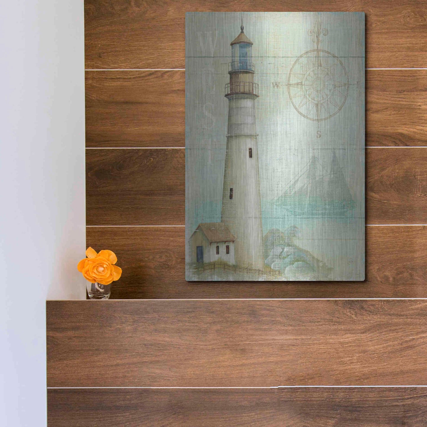 Luxe Metal Art 'West Coastal Light' by Daphne Brissonet, Metal Wall Art,12x16