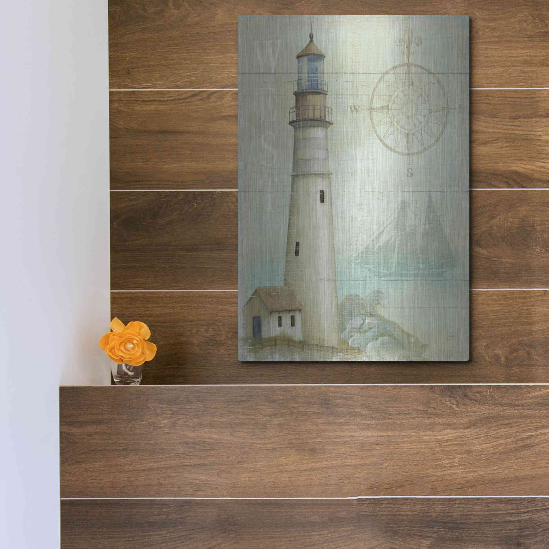 Luxe Metal Art 'West Coastal Light' by Daphne Brissonet, Metal Wall Art,12x16