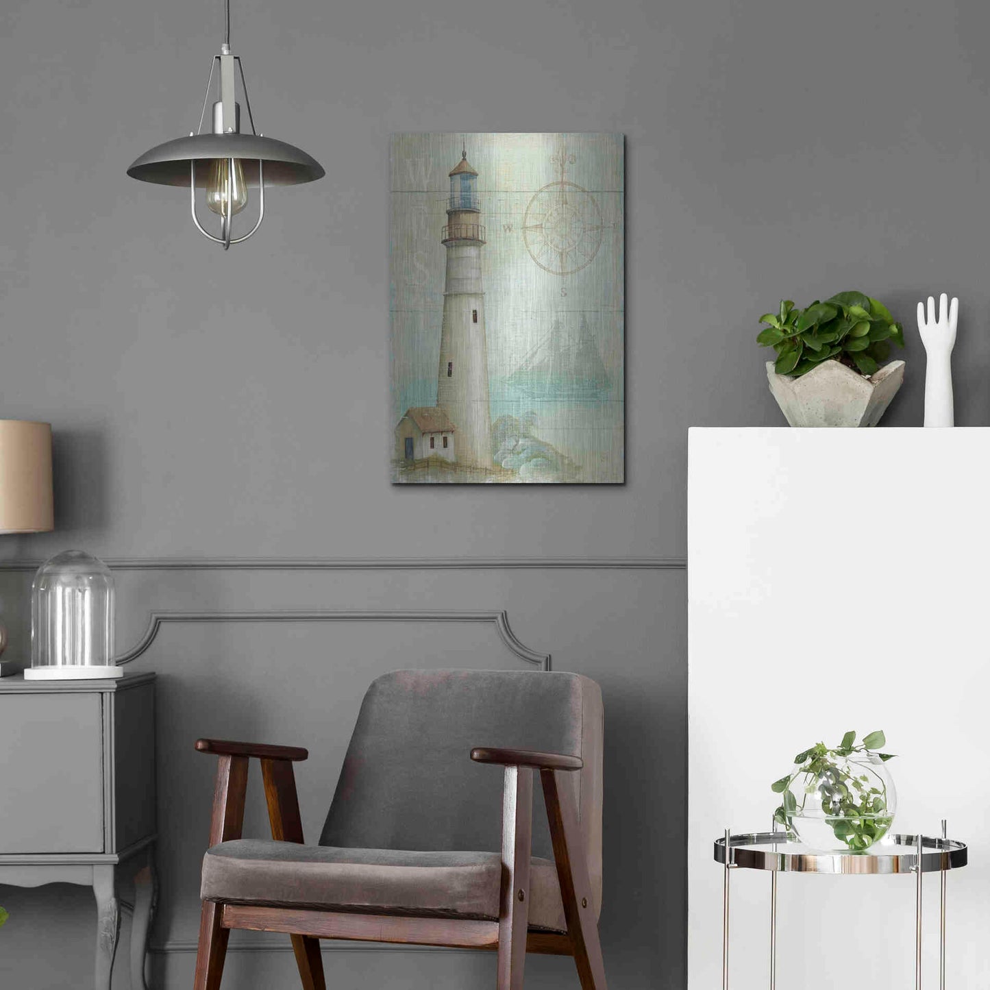 Luxe Metal Art 'West Coastal Light' by Daphne Brissonet, Metal Wall Art,16x24