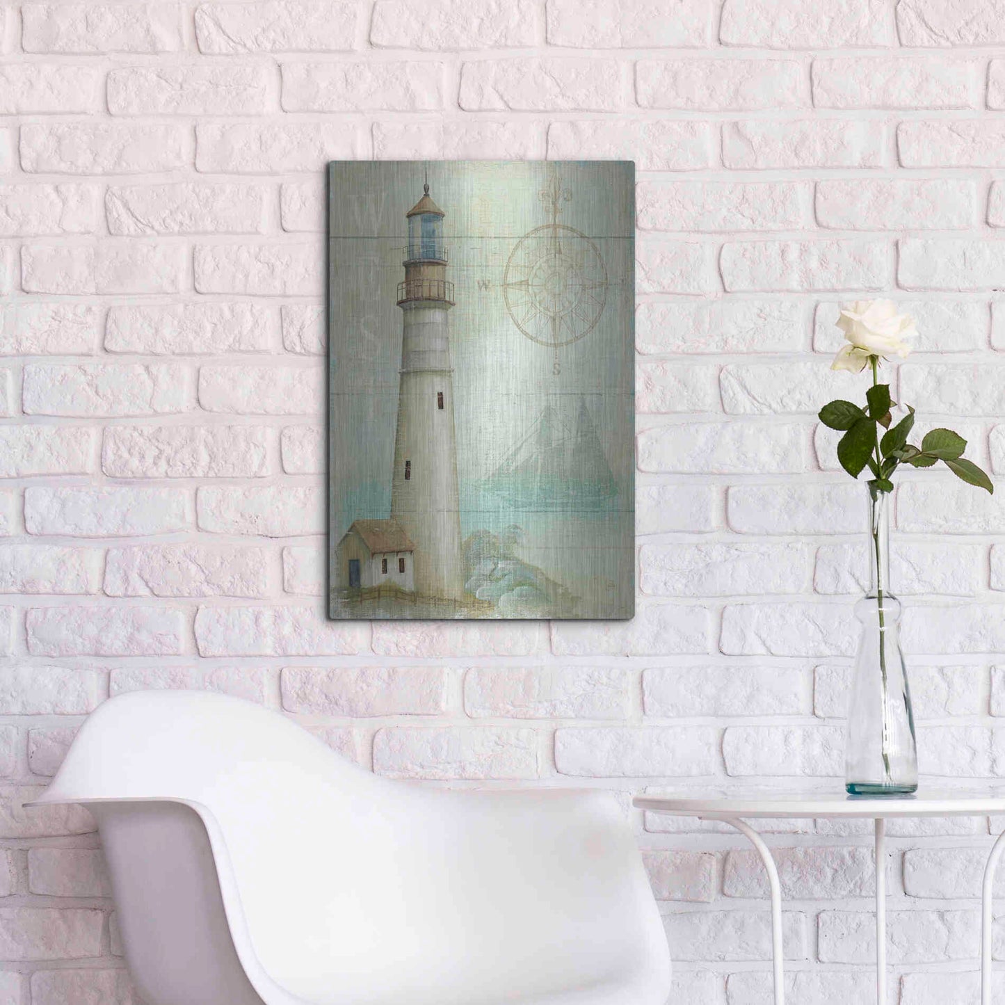 Luxe Metal Art 'West Coastal Light' by Daphne Brissonet, Metal Wall Art,16x24