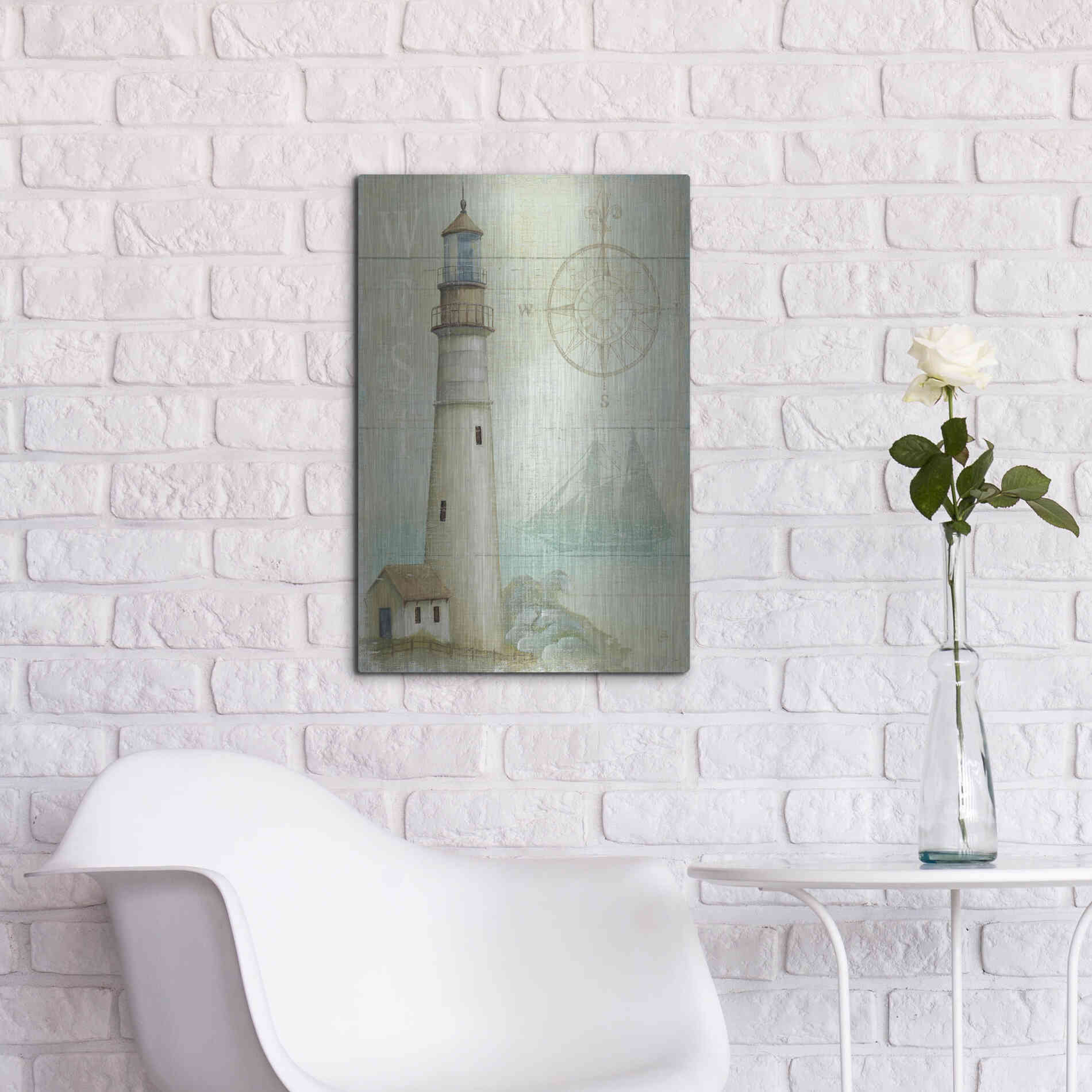 Luxe Metal Art 'West Coastal Light' by Daphne Brissonet, Metal Wall Art,16x24