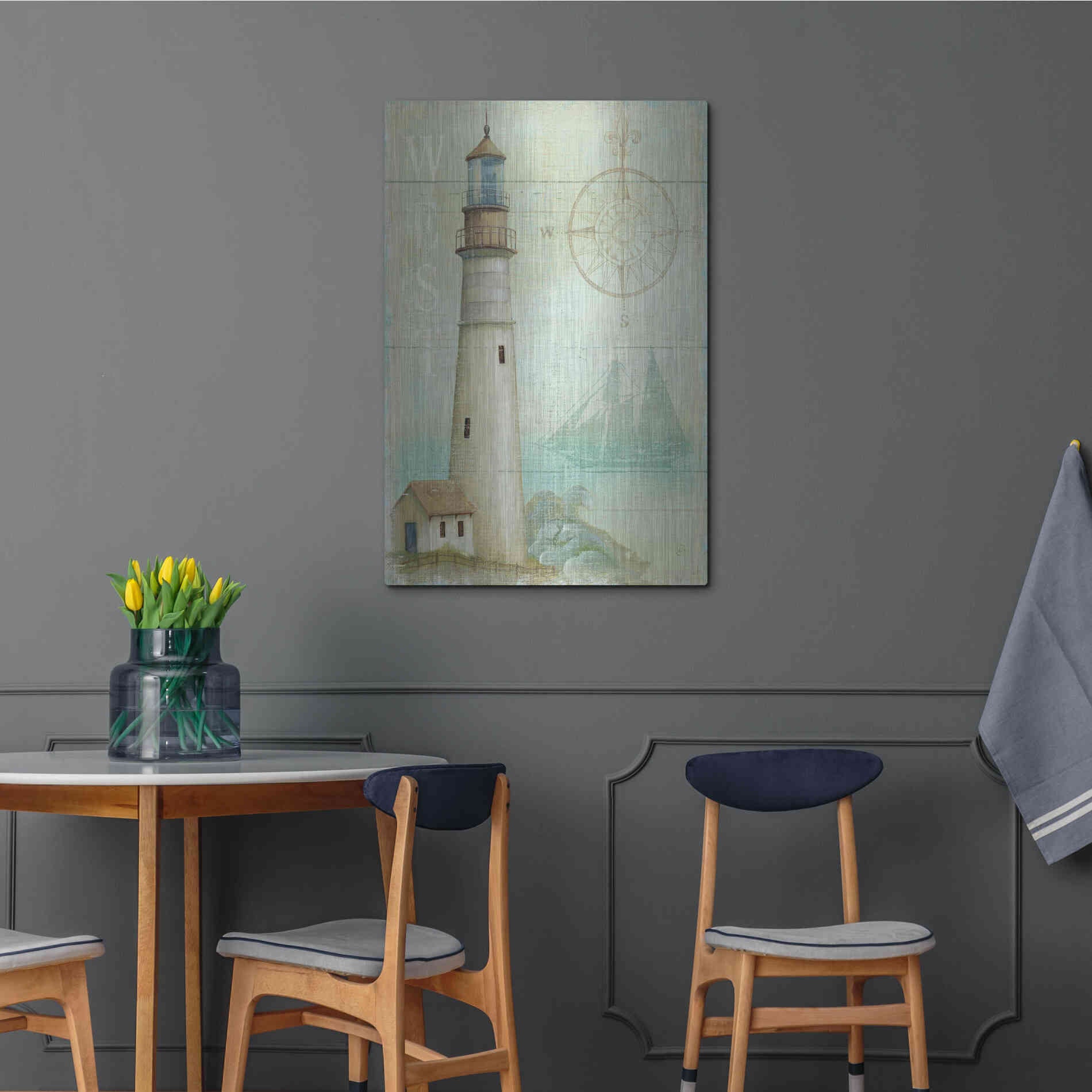 Luxe Metal Art 'West Coastal Light' by Daphne Brissonet, Metal Wall Art,24x36