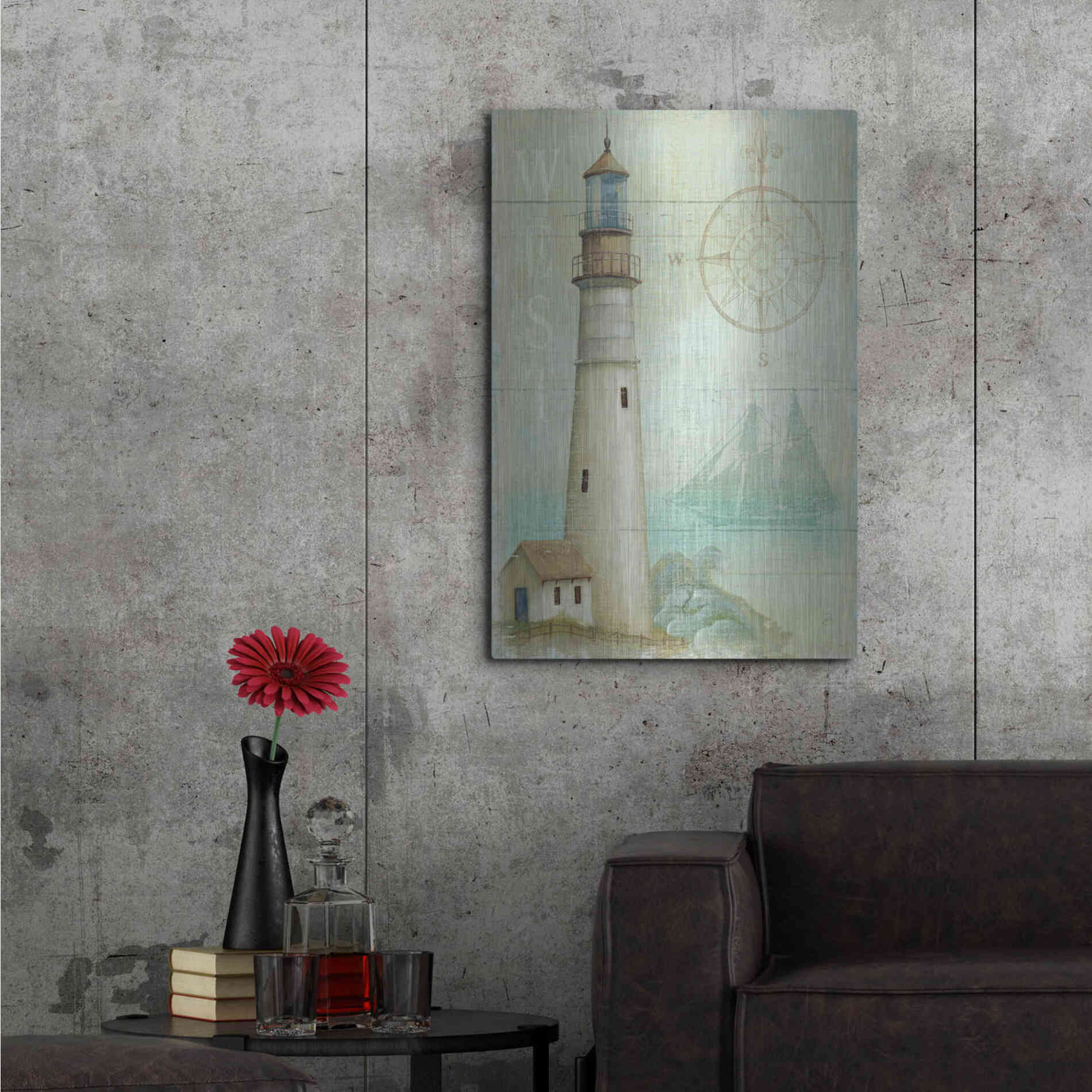 Luxe Metal Art 'West Coastal Light' by Daphne Brissonet, Metal Wall Art,24x36