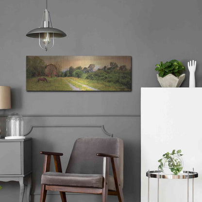 Luxe Metal Art 'Good Grazing' by Lori Deiter, Metal Wall Art,36x12