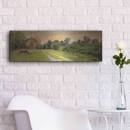 Luxe Metal Art 'Good Grazing' by Lori Deiter, Metal Wall Art,36x12