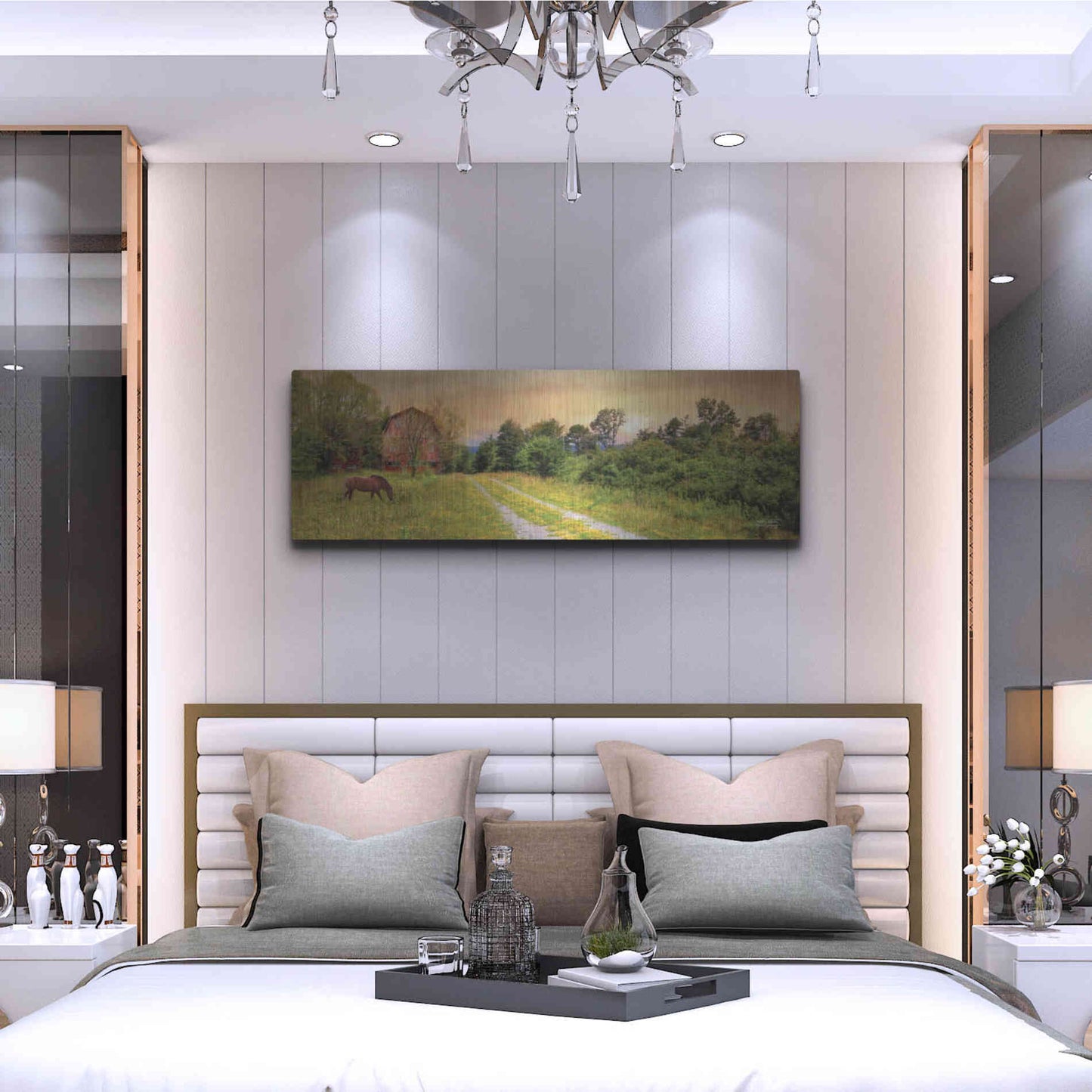 Luxe Metal Art 'Good Grazing' by Lori Deiter, Metal Wall Art,48x16