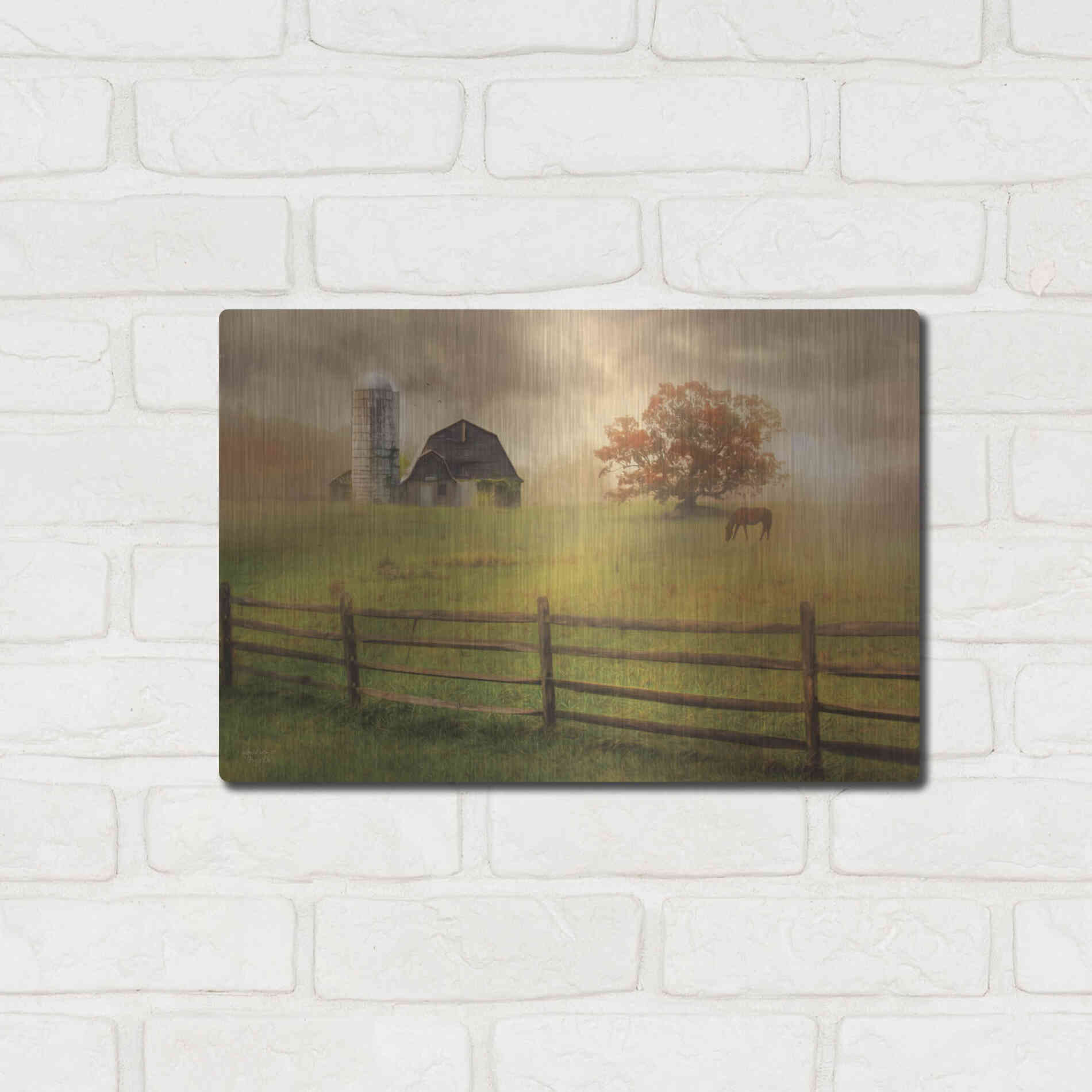 Luxe Metal Art 'Graze On' by Lori Deiter, Metal Wall Art,16x12