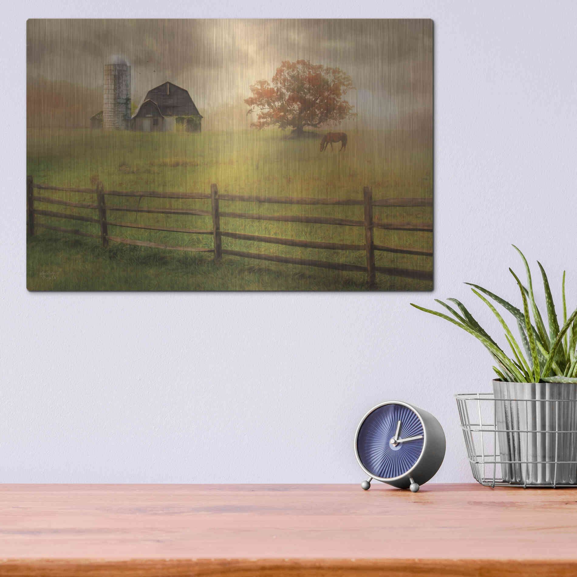 Luxe Metal Art 'Graze On' by Lori Deiter, Metal Wall Art,16x12