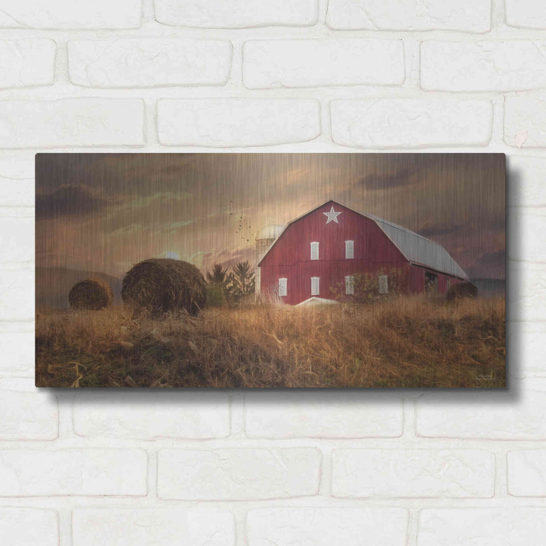 Luxe Metal Art 'Bedford County Sunset' by Lori Deiter, Metal Wall Art,24x12
