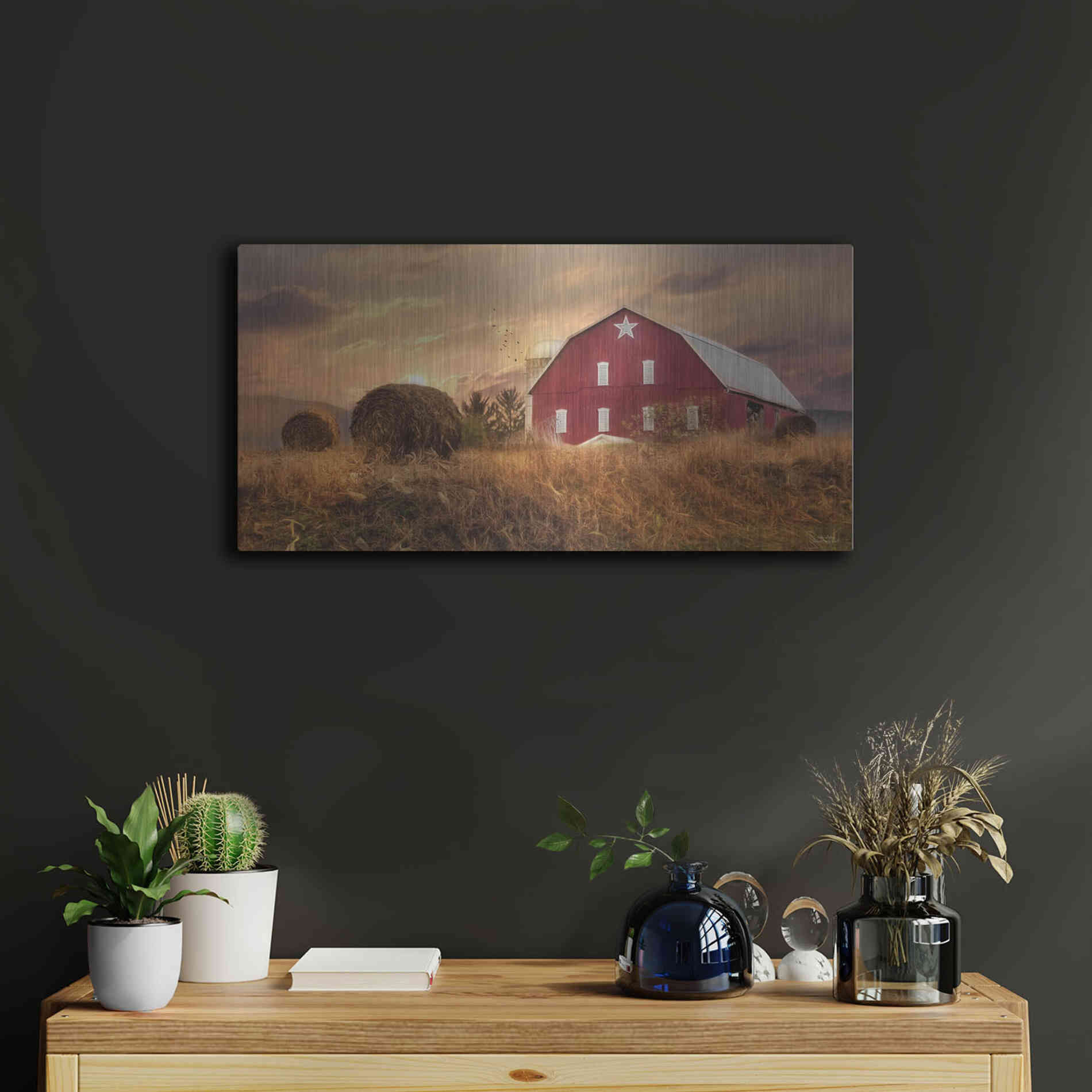 Luxe Metal Art 'Bedford County Sunset' by Lori Deiter, Metal Wall Art,24x12
