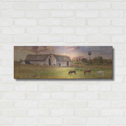 Luxe Metal Art 'Clayton Barnyard' by Lori Deiter, Metal Wall Art,36x12