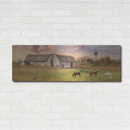 Luxe Metal Art 'Clayton Barnyard' by Lori Deiter, Metal Wall Art,48x16