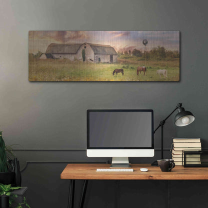 Luxe Metal Art 'Clayton Barnyard' by Lori Deiter, Metal Wall Art,48x16