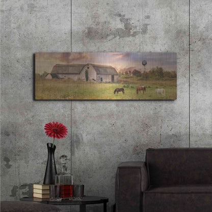 Luxe Metal Art 'Clayton Barnyard' by Lori Deiter, Metal Wall Art,48x16
