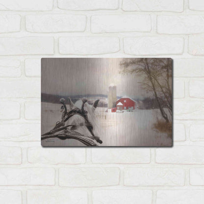 Luxe Metal Art 'Sleigh Ride in the Country' by Lori Deiter, Metal Wall Art,16x12