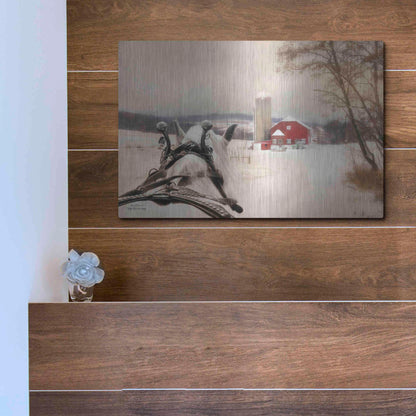 Luxe Metal Art 'Sleigh Ride in the Country' by Lori Deiter, Metal Wall Art,16x12