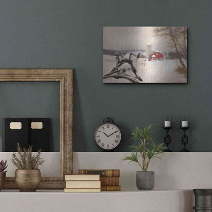 Luxe Metal Art 'Sleigh Ride in the Country' by Lori Deiter, Metal Wall Art,16x12