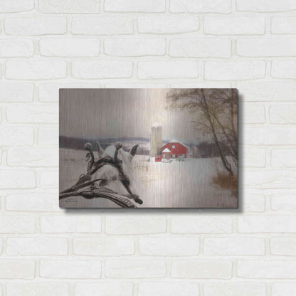 Luxe Metal Art 'Sleigh Ride in the Country' by Lori Deiter, Metal Wall Art,24x16