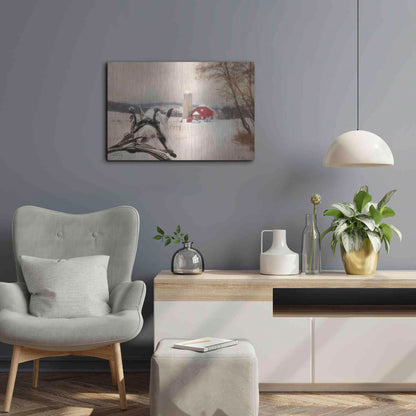 Luxe Metal Art 'Sleigh Ride in the Country' by Lori Deiter, Metal Wall Art,24x16
