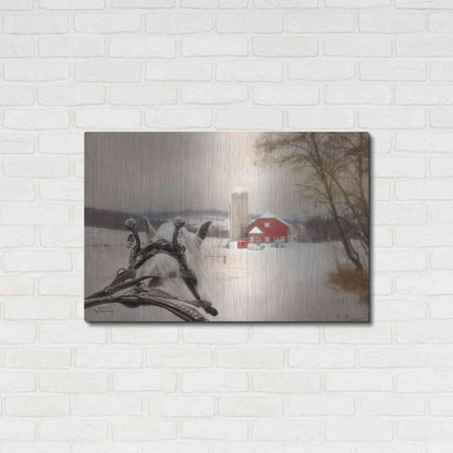 Luxe Metal Art 'Sleigh Ride in the Country' by Lori Deiter, Metal Wall Art,36x24