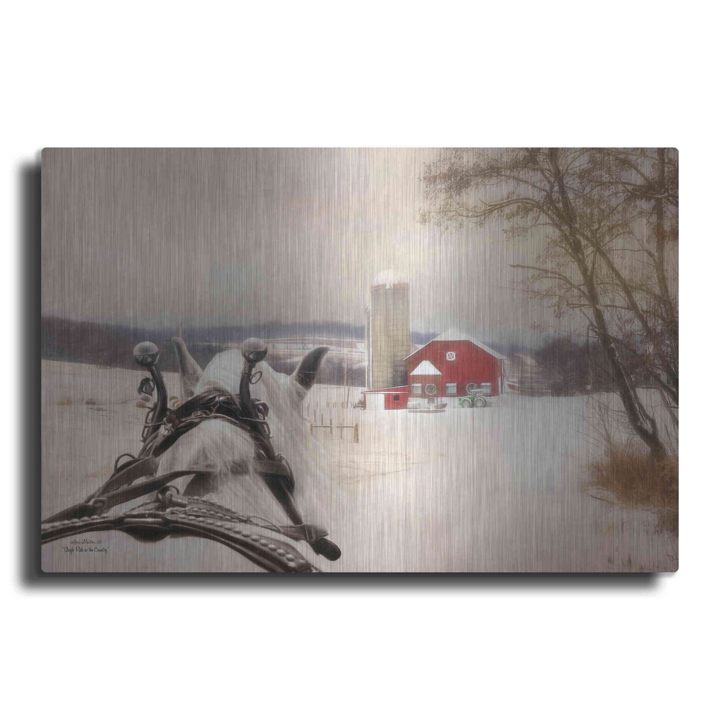 Luxe Metal Art 'Sleigh Ride in the Country' by Lori Deiter, Metal Wall Art